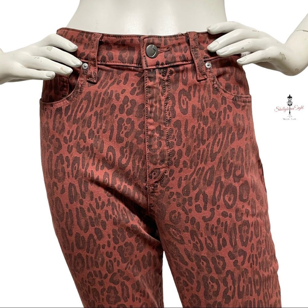 JOE'S JEANS The Charlie High Rise Skinny Ankle Twisted Leopard Sequoia Animal 30 - Picture 11 of 16